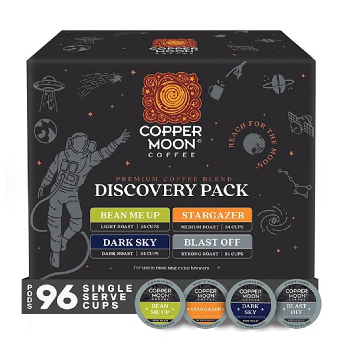 (image for) Copper Moon Coffee Single Serve Cups, Discovery Pack 96 ct.